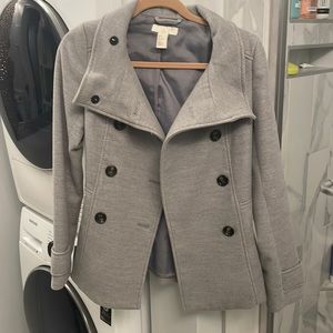 H&M classic gray peacoat